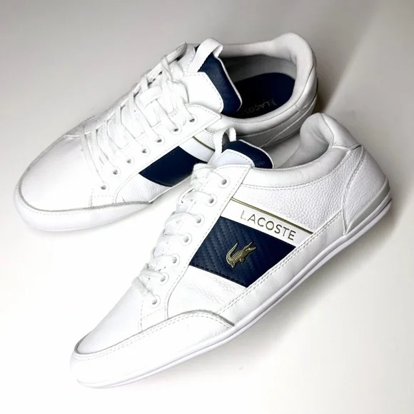 Lacoste Men's Chaymon Leather Sneakers White Size- 8.5 M - Picture 8 of 9